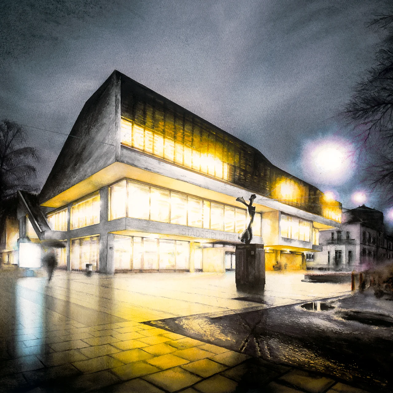 Konst med motiv från Norrköping, Stadsbiblioteket